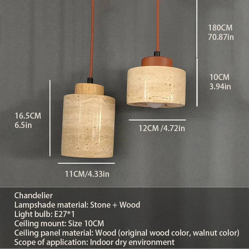 Sora Travertine Pendant Light