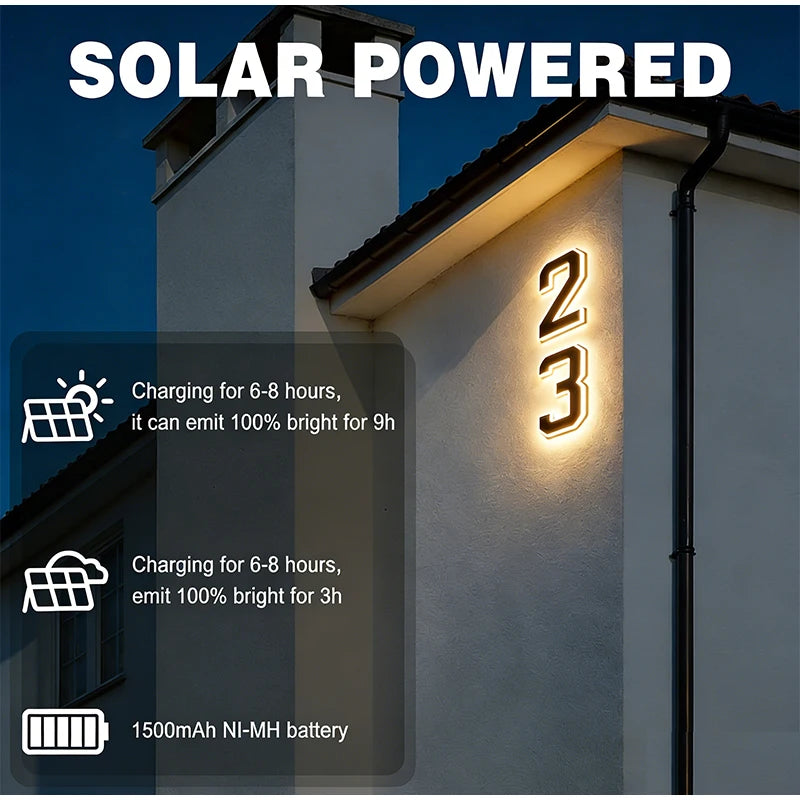 LumaAddress Solar House Number Light