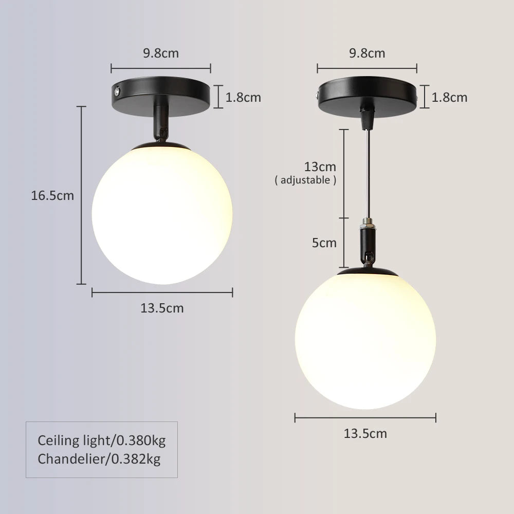 Orbis Glass Globe Ceiling Light