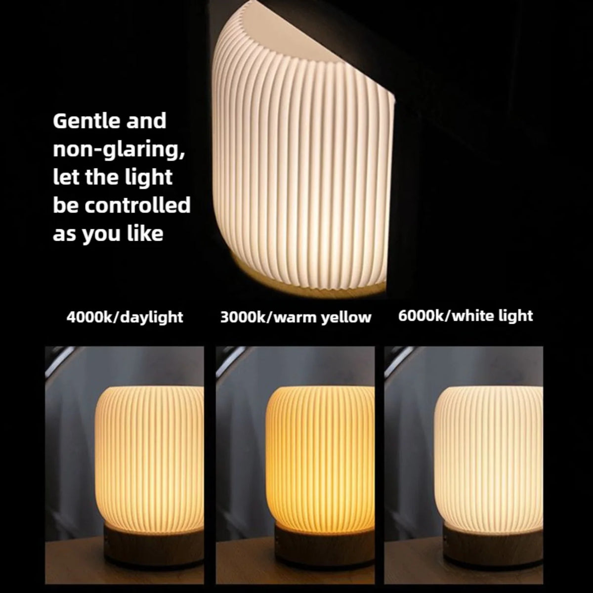 Noma Wood Touch Bedside Lamp