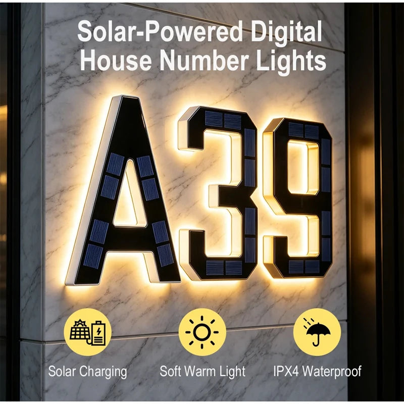 LumaAddress Solar House Number Light